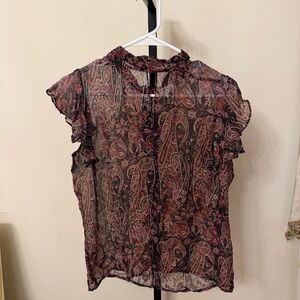 Bailey 44 Black and Red Paisley Blouse